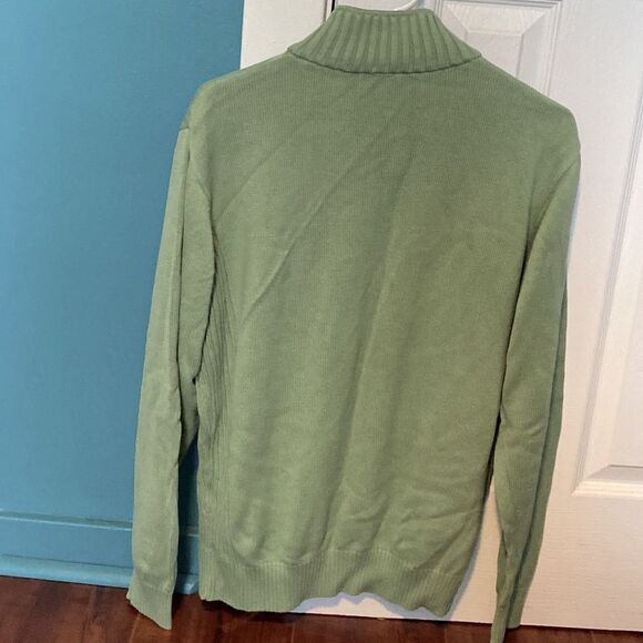 Lacoste 1/4 Zip Mock Collar Sweater Pale Green - Picture 5 of 8